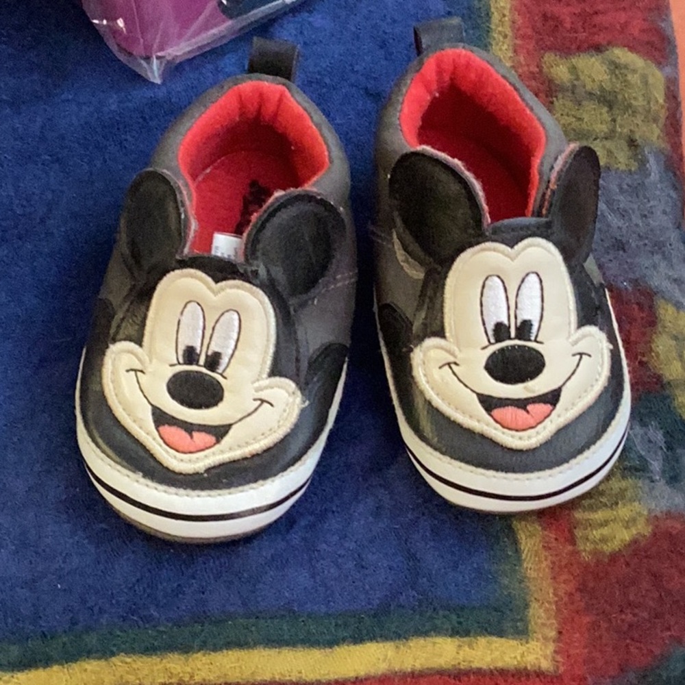 Mickey Mouse Black & Red Kids Slip-On Shoes